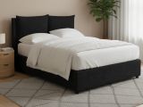 Letto Matrimoniale Grigio Scuro Sfoderabile Contenitore, Dimensione Materasso 160x190 cm - Riesi