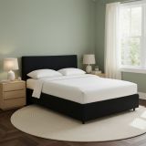 Letto Matrimoniale Grigio Scuro Sfoderabile Contenitore, Dimensione Materasso 160x190 cm - Soliera