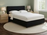 Letto Matrimoniale Grigio Scuro Sfoderabile Contenitore, Dimensione Materasso 160x190 cm - Soliera