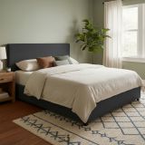 Letto Matrimoniale Grigio Scuro Sfoderabile Contenitore, Dimensione Materasso 160x200 cm - Frinco