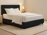 Letto Matrimoniale Grigio Scuro Sfoderabile Contenitore, Dimensione Materasso 160x200 cm - Lenta