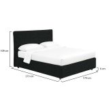 Letto Matrimoniale Grigio Scuro Sfoderabile Contenitore, Dimensione Materasso 160x200 cm - Peia