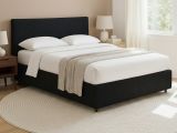 Letto Matrimoniale Grigio Scuro Sfoderabile Contenitore, Dimensione Materasso 160x200 cm - Peia