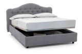 Letto Matrimoniale Grigio Sfoderabile Contenitore, Dimensione Materasso 160x190 cm Made in Italy - Arex