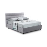 Letto Matrimoniale Grigio Sfoderabile Contenitore, Dimensione Materasso 160x190 cm Made in Italy - Brienno