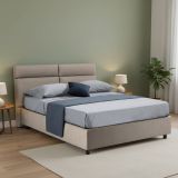 Letto Matrimoniale Grigio Tortora- Materasso Incluso Sfoderabile, Contenitore Made in Italy - Asica
