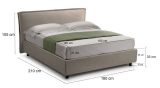 Letto Matrimoniale Grigio Tortora- Materasso Incluso Sfoderabile, Contenitore Made in Italy - Bruzolo