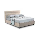 Letto Matrimoniale Grigio Tortora- Sfoderabile Contenitore, Dimensione Materasso 160x190 cm Made in Italy - Brienno
