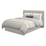 Letto Matrimoniale Grigio Tortora Testiera Imbottita Effetto Velluto Dimensione Materasso 160x200 cm, Peso Supportato 200 kg - Caprezzo