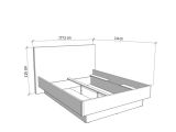 Letto Matrimoniale Grigio Tortora Testiera Imbottita Effetto Velluto Dimensione Materasso 160x200 cm, Peso Supportato 200 kg - Caprezzo