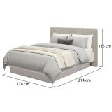 Letto Matrimoniale Grigio Tortora Testiera Imbottita Effetto Velluto Dimensione Materasso 160x200 cm, Peso Supportato 200 kg - Caprezzo