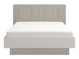 Letto Matrimoniale Grigio Tortora Testiera Imbottita Effetto Velluto Dimensione Materasso 160x200 cm, Peso Supportato 200 kg - Caprezzo