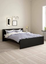 Letto matrimoniale Hortense, Sommier per camera da letto, Giroletto per stanza, Struttura porta materasso, 166x207 h80 cm, Nero