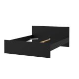 Letto matrimoniale Hortense, Sommier per camera da letto, Giroletto per stanza, Struttura porta materasso, 166x207 h80 cm, Nero