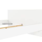 Letto matrimoniale Hortense, Sommier per camera da letto, Giroletto per stanza, Struttura porta materasso, 207x166 h80 cm, Bianco