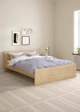 Letto matrimoniale Hortense, Sommier per camera da letto, Giroletto per stanza, Struttura porta materasso, 207x166 h80 cm, Rovere