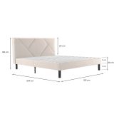 Letto matrimoniale Hypnos, 160x200 cm, Beige