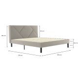 Letto matrimoniale Hypnos, 160x200 cm, Tortora