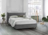 Letto matrimoniale Ilenia, Letto contenitore con rivestimento in tessuto, 100% Made in Italy, Apertura frontale, con materasso Cm 160x200 incluso, Grigio
