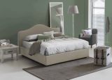 Letto matrimoniale Isotta, Letto contenitore con rivestimento in tessuto, 100% Made in Italy, Apertura frontale, adatto per materasso Cm 160x200, Tortora