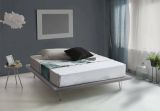 Letto matrimoniale Linda, Letto fisso in tessuto con piedini, 100% Made in Italy, adatto per materasso Cm 160x200, Grigio