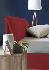 Letto matrimoniale Maddalena, Letto contenitore con rivestimento in tessuto, 100% Made in Italy, Apertura frontale, adatto per materasso Cm 140x200, Rosso