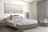 Letto matrimoniale Maria, Letto contenitore con rivestimento in tessuto, 100% Made in Italy, Apertura frontale, adatto per materasso Cm 160x200, Tortora
