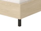 Letto Matrimoniale Marrone Rovere Bianco Crema Testiera Imbottita Imbottito, Dimensione Materasso 180x200 cm - Circeo