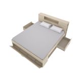 Letto Matrimoniale Marrone Rovere Contenitore Dimensione Materasso 160x200 cm, Peso Supportato 150 kg - Murlo
