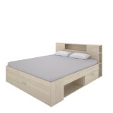 Letto Matrimoniale Marrone Rovere Contenitore Dimensione Materasso 160x200 cm, Peso Supportato 150 kg - Murlo