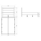 Letto Matrimoniale Marrone Rovere Nodi Bianco Dimensione Materasso 160x200 cm Testata Dettaglio Rigato, Peso Supportato 200 kg - Munnar