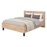 Letto Matrimoniale Marrone Rovere Nodi Dimensione Materasso 160x200 cm Peso Supportato 200 kg, Matrimoniale - Coazze