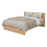 Letto Matrimoniale Marrone Rovere Nodi Dimensione Materasso 160x200 cm Peso Supportato 200 kg, Matrimoniale - Gamalero