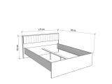 Letto Matrimoniale Marrone Rovere Nodi Nero Dimensione Materasso 160x200 cm Imbottito, Testiera Imbottita - Grosso