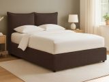 Letto Matrimoniale Marrone Sfoderabile Contenitore, Dimensione Materasso 160x190 cm - Calcio