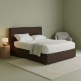 Letto Matrimoniale Marrone Sfoderabile Contenitore, Dimensione Materasso 160x190 cm - Fasanella