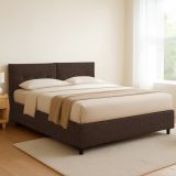 Letto Matrimoniale Marrone Sfoderabile Contenitore, Dimensione Materasso 160x190 cm - Levice