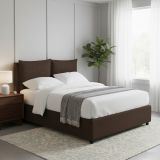 Letto Matrimoniale Marrone Sfoderabile Contenitore, Dimensione Materasso 160x190 cm - Riesi
