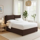 Letto Matrimoniale Marrone Sfoderabile Contenitore, Dimensione Materasso 160x200 cm - Davoli