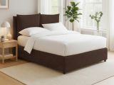 Letto Matrimoniale Marrone Sfoderabile Contenitore, Dimensione Materasso 160x200 cm - Davoli