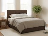 Letto Matrimoniale Marrone Sfoderabile Contenitore, Dimensione Materasso 160x200 cm - Frinco