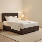Letto Matrimoniale Marrone Sfoderabile Contenitore, Dimensione Materasso 160x200 cm - Lenta