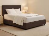 Letto Matrimoniale Marrone Sfoderabile Contenitore, Dimensione Materasso 160x200 cm - Lenta