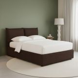 Letto Matrimoniale Marrone Sfoderabile Contenitore, Dimensione Materasso 160x200 cm - Orino