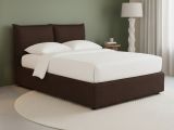 Letto Matrimoniale Marrone Sfoderabile Contenitore, Dimensione Materasso 160x200 cm - Orino