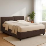 Letto Matrimoniale Marrone Sfoderabile Contenitore, Dimensione Materasso 160x200 cm - Rozzone