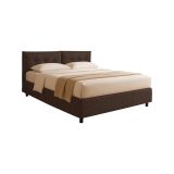 Letto Matrimoniale Marrone Sfoderabile Contenitore, Dimensione Materasso 160x200 cm - Rozzone