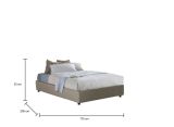 Letto matrimoniale Marta, Letto contenitore con rivestimento in ecopelle, 100% Made in Italy, Apertura frontale, adatto per materasso Cm 160x190, Tortora
