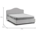 Letto matrimoniale Mirta, Letto contenitore con rivestimento in tessuto, 100% Made in Italy, Apertura frontale, con materasso Cm 160x200 incluso, Bianco