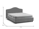 Letto matrimoniale Mirta, Letto contenitore con rivestimento in tessuto, 100% Made in Italy, Apertura frontale, con materasso Cm 160x200 incluso, Grigio